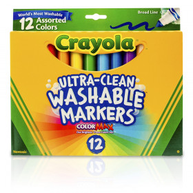 Ultra-Clean Broad Line Washable Markers, Assorted, 12 Count
