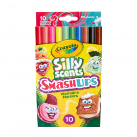 Silly Scents Smash Ups Slim Washable Scented Markers, 10 Count