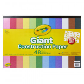 Giant Construction Paper Pad with Stencils, 48 Sheets