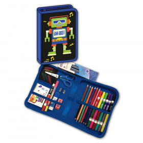 Da Bot Robot Deisgned All-In-One School Supplies, durable carrying case 41 pcs. for Grades K-4