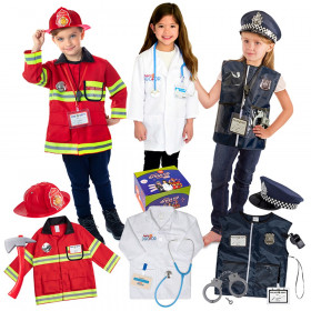 Dress Up / Drama Play Hero Trunk Set, Fireman-Police-Doctor