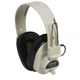 Deluxe Mono Headphone with Volume Control, Fixed Coiled Cord
