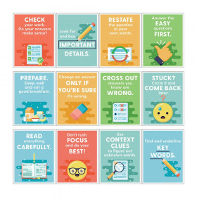Mini Posters: Test-Taking Strategies Poster Set, Grade 2-6, 12 Pieces
