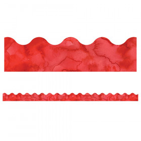 Celebrate Learning Watercolor Red Scalloped Border, 39'