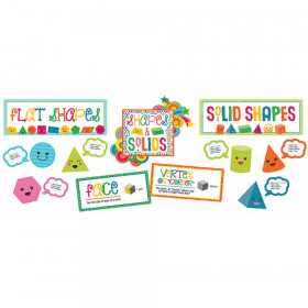 School Pop Shapes and Solids Bulletin Board Set
