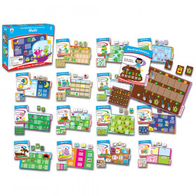 Math File Folder Game, Grade Kindergarten, 16 Games, 20 Sheets of Cards