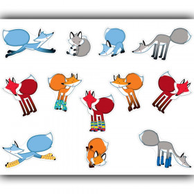 Playful Foxes Shape Stickers