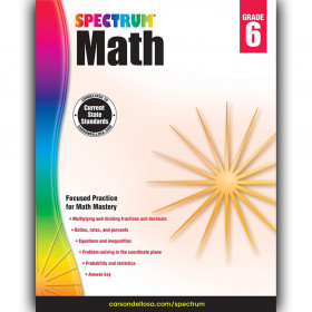 Math Workbook, Grade 6, Paperback