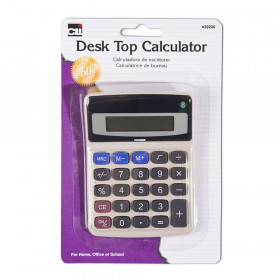 Desktop Calculator, Battery and Solar Powered with Tilted 9 Digit Display, Gray