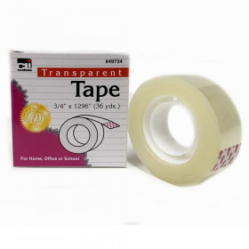 Tape - Transparent - 3/4" Wide x 1296" - 1" Core - 1 Rl