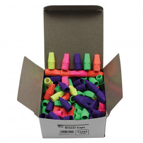 Pencil Eraser Caps, Latex Free, Assorted Colors, 144/Box
