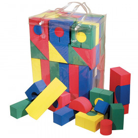 Activity Blocks, Assorted Primary Colors, Assorted Sizes, 68 Pieces
