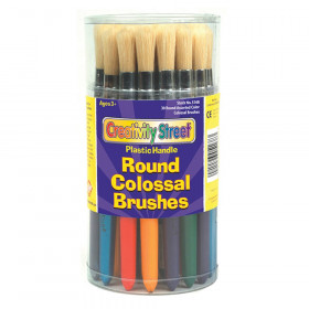 Colossal Brushes, Round, Assorted Colors, 7.25" Long, 30 Brushes
