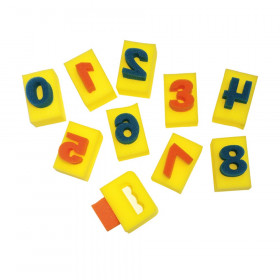 Paint Handle Sponges, Numbers, 2-15/16" x 2" x 2-5/16", 10 Pieces