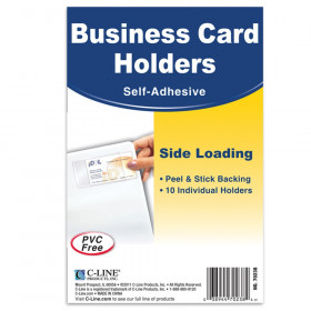 Self-Adhesive Business Card Holder, Side Load, 2" x 3-1/2", Pack of 10