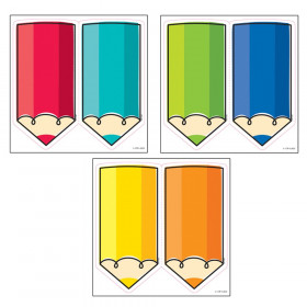 Core Decor Colorful Doodle Pencils 6 Inch Designer Cut-Outs, Pack of 72
