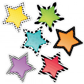 Bold & Bright Stars 10" Designer Cut-Outs, 12/Pack