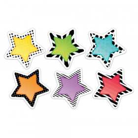 Bold & Bright Stars 3 inch Designer Cut-Outs, Pack of 36