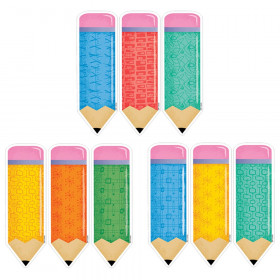 Mid-Century Mod Retro-Patterned Pencils 6" Designer Cut-Outs, Pack of 108
