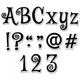 Black Swirl 4" Designer Letters, 245/Pack