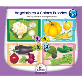 Vegetables & Colors 4 In 1 Puzzles