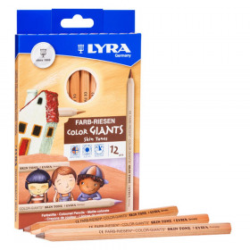 Lyra Color Giant Colored Pencils, 6.25mm, Lacquered, 12 Colors
