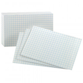 Graph Index Cards, 3" x 5", White, Pack of 100