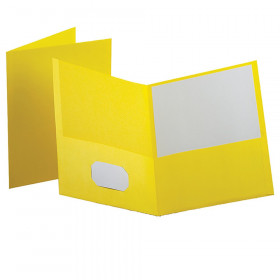 Twin Pocket Folders, Yellow, 25 Per Box