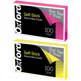 100Pk Neon Selfstick 3X5 Index Card
