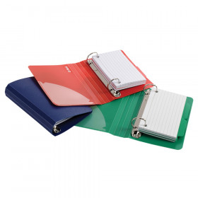 Poly Index Card Binder, 3" x 5", Assorted Colors