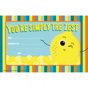 Always Try Your Zest Recognition Award, 8 1/2" x 5 1/2", Pack of 36