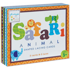 Safari Shaped Lacing Cards English/Spanish/French