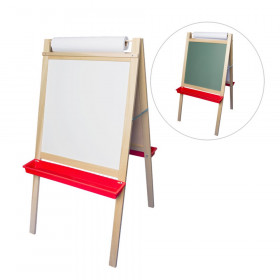 Deluxe Magnetic Paper Roll Easel, Green Chalkboard/White Dry Erase, 48"H x 24"W