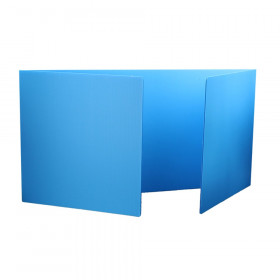 Premium Plastic Study Carrels, Blue, 12" x 48", Pack of 12