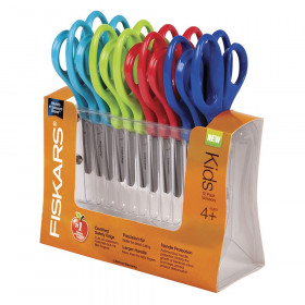 Fiskars Pointed-tip Kids Scissors Classpack, 5", Assorted Colors, Pack of 12