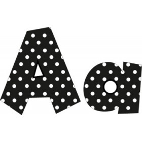 Black - 4In Polka Dot Letters