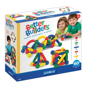 Better Builders Magnetic Rod And Ball Building Set, 60 Pieces