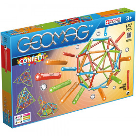 Geomag Confetti, Magnetic Rod and Ball Building Set, 127 Pieces
