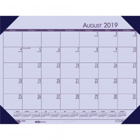 Academic Ecotones Calendar Desk Pad, Orchid paper/Cordovan holder