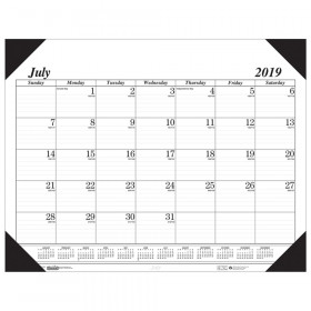 House of Doolittle Monthly Academic Calendar Economy Desk Pad, 14 Months (Jul-Aug), 22" x 17", Black