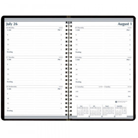 Weekly Calendar Academic Planner, Horizontal Format, Black, 5" x 8", July-July