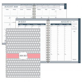 Monthly and Weekly Academic Calendar Planner, Dot Design Hard Cover, August-July, 7" x 9"