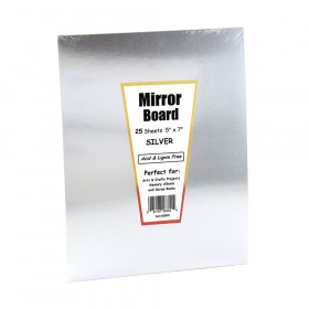 Silver Foil Mirror Board, 5" x 7", 25 sheets