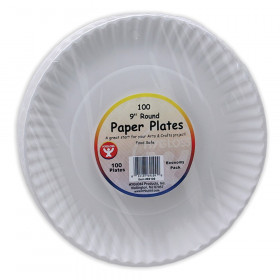 9 Pack of 100 White Perfect Stix Paper Plate 9-100 Paper Plates 