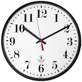 12.75" Blk Slimline Clock, 12" Dial, Std. #s, quartz movement