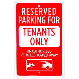 Reserved Parking for Tenants Only Sign