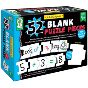 Write-On/Wipe-Off: 52 Blank Puzzle Pieces Manipulatives - Early Childhood