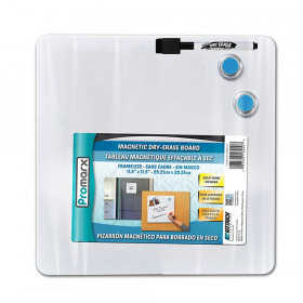 Magnetic Dry-Erase Board with Dry-Erase Marker & Two Magnets, 11.5" x 11.5"