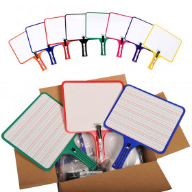 Rectangular Dry Erase Whiteboards with Markers, Blank/Lined Double-Sided, Assorted, Pack of 24
