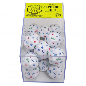 30-Sided Alphabet Dice, Lower Case Letters, Box of 20